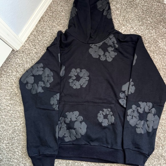 Denim Tears Other - Denim Tears Cotton Wreath Hoodie Black Monochrome NEW SIZE S
